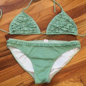 Xhilaration ruffle bikini top szM bottom szL